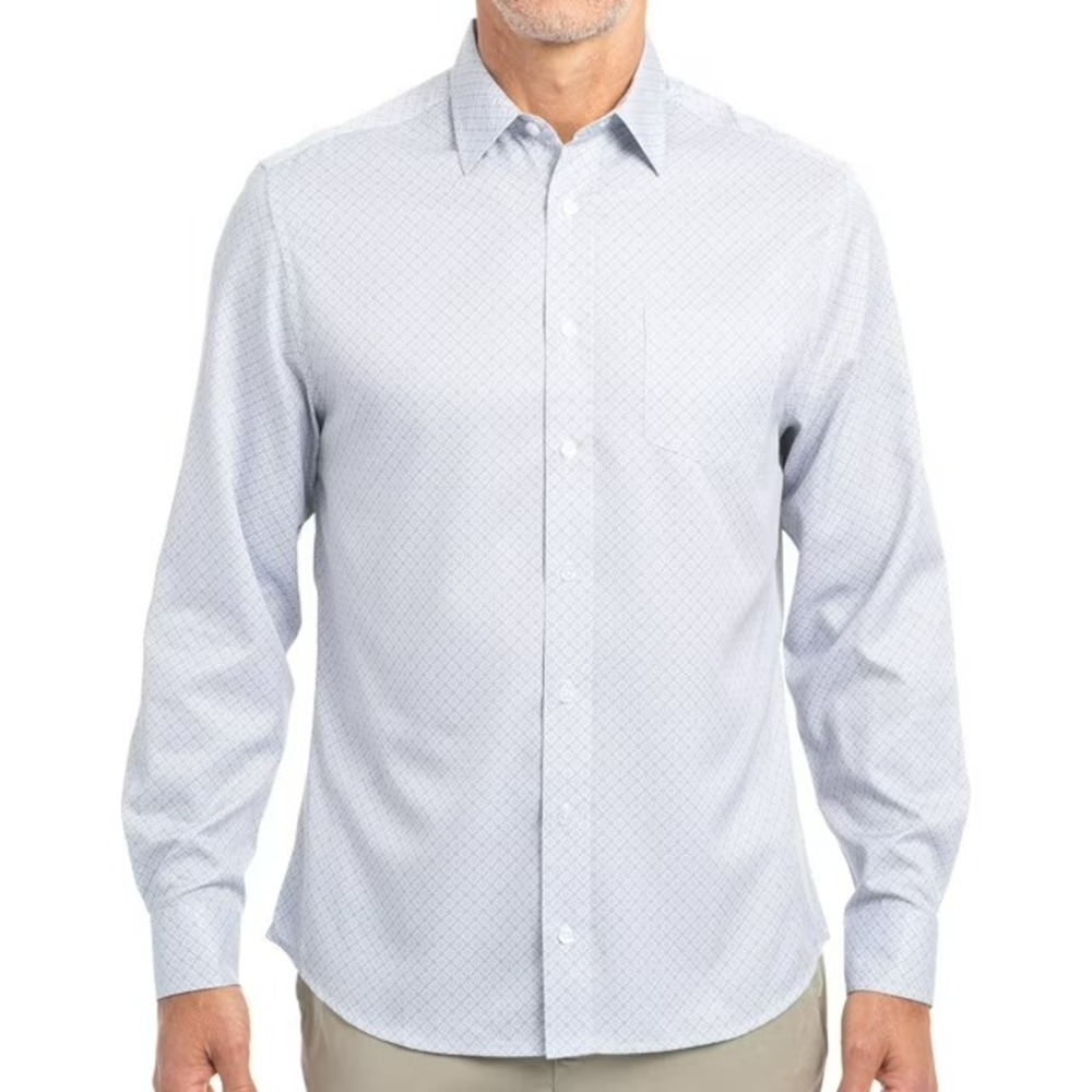 Nick Graham Men's Performance Long Sleeve Woven Sport Shirt Size L White NWT